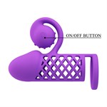 Фиолетовая вибронасадка с клиторальным отростком Harden 527697