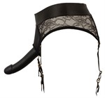 Черный женский страпон Strap-on Set: трусики и насадка 527724