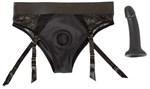 Черный женский страпон Strap-on Set: трусики и насадка 527724