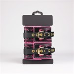 Черные кожаные оковы с розовой строчкой 527870