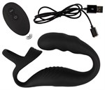 Черное эрекционное кольцо со стимуляцией промежности и анальной пробкой Cock Ring with RC Prostate Plug 527922