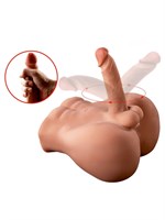 Телесный мужской торс с вибрацией и возвратно-поступательными движениями Bartlett 528469