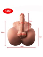 Телесный мужской торс с вибрацией и возвратно-поступательными движениями Bartlett 528469