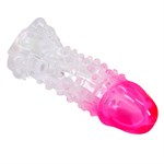 Прозрачно-розовая насадка на пенис Wilford - 13,5 см. 528596