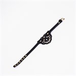 Черный чокер с клепками и золотистой фурнитурой 528836 Черный чокер с клепками и золотистой фурнитурой 528836