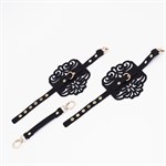 Черный фигурные оковы с золотистой фурнитурой 528843 Черный фигурные оковы с золотистой фурнитурой 528843