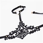 Черная резная портупея с золотистой фурнитурой 528844