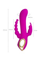 Лиловый тройной вибратор Trinny - 21,5 см. 528932