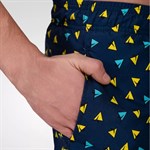 Темно-синие пляжные шорты с принтом и боковыми карманами 529126