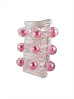 Прозрачная сквозная насадка на пенис с цветными шариками 529331 Прозрачная сквозная насадка на пенис с цветными шариками 529331