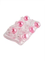 Прозрачная сквозная насадка на пенис с цветными шариками 529331 Прозрачная сквозная насадка на пенис с цветными шариками 529331