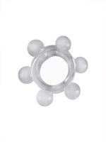 Прозрачное эрекционное кольцо с 6 стимулирующими шариками 529335 Прозрачное эрекционное кольцо с 6 стимулирующими шариками 529335