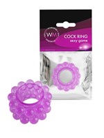 Лиловое эрекционное кольцо с 2 рядами стимулирующих шариков 529336 Лиловое эрекционное кольцо с 2 рядами стимулирующих шариков 529336