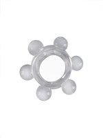 Прозрачное эластичное эрекционное кольцо с 6 шариками 529341 Прозрачное эластичное эрекционное кольцо с 6 шариками 529341
