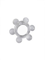 Прозрачное эластичное эрекционное кольцо с 6 шариками 529341 Прозрачное эластичное эрекционное кольцо с 6 шариками 529341