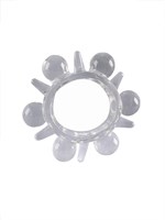 Прозрачное эрекционное кольцо с шариками и шипами 529342 Прозрачное эрекционное кольцо с шариками и шипами 529342