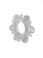 Прозрачное эрекционное кольцо с шариками и шипами 529342 Прозрачное эрекционное кольцо с шариками и шипами 529342