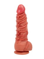 Телесный фаллоимитатор с имитацией шибари - 25 см. 529347 Телесный фаллоимитатор с имитацией шибари - 25 см. 529347