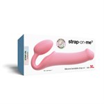 Розовый безремневой страпон Strap-on-me Semi-Realistic Bendable Strap-On size XL 529499