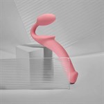 Розовый безремневой страпон Strap-on-me Semi-Realistic Bendable Strap-On size XL 529499