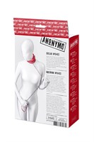 Красный ошейник с подкладкой из меха 529519