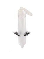 Эластичная насадка на пенис с подхватом мошонки и стимулирующими «ресничками» 529526