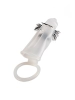 Эластичная насадка на пенис с подхватом мошонки и стимулирующими «ресничками» 529526