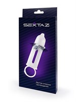 Эластичная насадка на пенис с подхватом мошонки и стимулирующими «ресничками» 529526