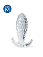 Прозрачная анальная пробка с шишечками - 8 см. 529536