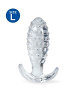 Прозрачная анальная пробка с шишечками - 10 см. 529537