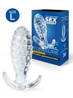 Прозрачная анальная пробка с шишечками - 10 см. 529537