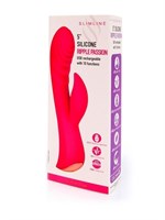 Красный перезаряжаемый вибратор-кролик - 19,1 см. 529538