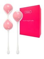 Набор розово-белых вагинальных шариков: двойные и одинарный 529539