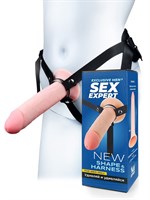 Мужской полый страпон на регулируемых ремешках - 22 см. 529540