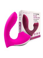 Ярко-розовый вибромассажер с вакуумной стимуляцией клитора 529560