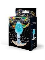 Голубоватая анальная пробка - 8,2 см. 529595