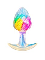 Яркая анальная пробка со спиралевидным рельефом - 9 см. 529597