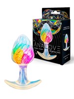 Яркая анальная пробка со спиралевидным рельефом - 9 см. 529597