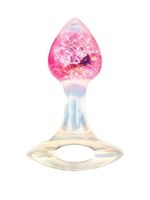 Розоватая анальная пробка с ручкой - 8,5 см. 529600