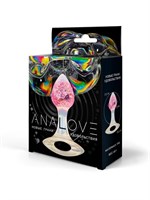 Розоватая анальная пробка с ручкой - 8,5 см. 529600