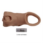 Карамельная удлиняющая насадка на пенис с вибрацией 529772