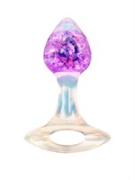 Сиреневатая анальная пробка с ручкой - 8,5 см. 529788