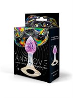 Сиреневатая анальная пробка с ручкой - 8,5 см. 529788