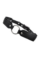 Черный кожаный чокер-ошейник со скруглёнными углами 529791