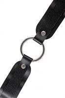 Черный кожаный чокер-ошейник со скруглёнными углами 529791