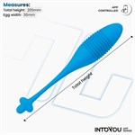 Синее интерактивное виброяйцо с поступательными движениями Thrusting Egg 529843