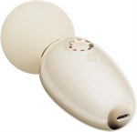 Бежевый мини-вибратор с функцией нагрева Ava 529855