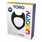Черное эрекционное кольцо с рожками Wooomy Toro M 529861