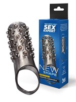 Дымчатая насадка на пенис с выпуклостями - 12 см. 529989