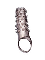 Дымчатая насадка на пенис с шипами и выпуклостями - 12 см. 529991